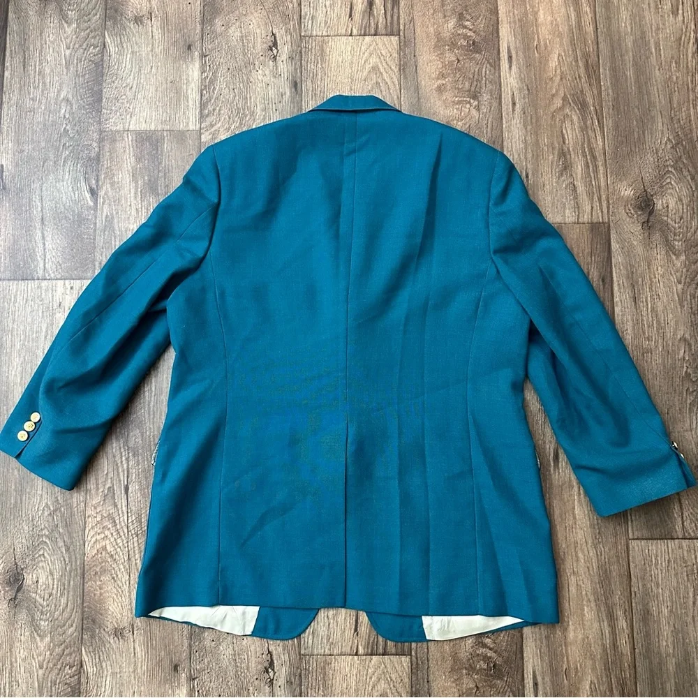 Hart Schaffner Marx Jack Nicklaus Golden Button Suit Blazer Jacket Greenish Blue